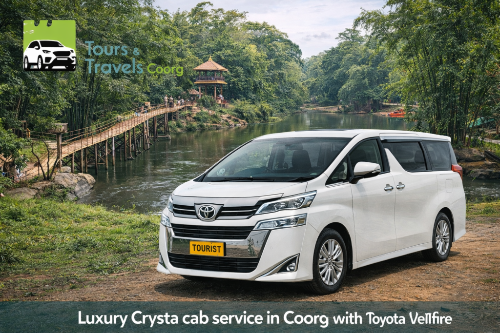 Luxury cab service in Coorg with Toyota Vellfire