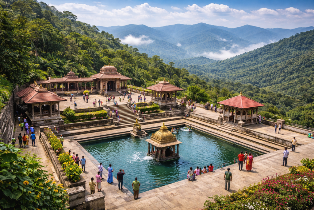 Talacauvery in Coorg, the sacred origin of River Cauvery and a major sightseeing spot