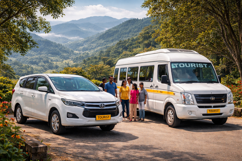 Taxi service in Coorg with Innova and Tempo Traveller for local sightseeing travel